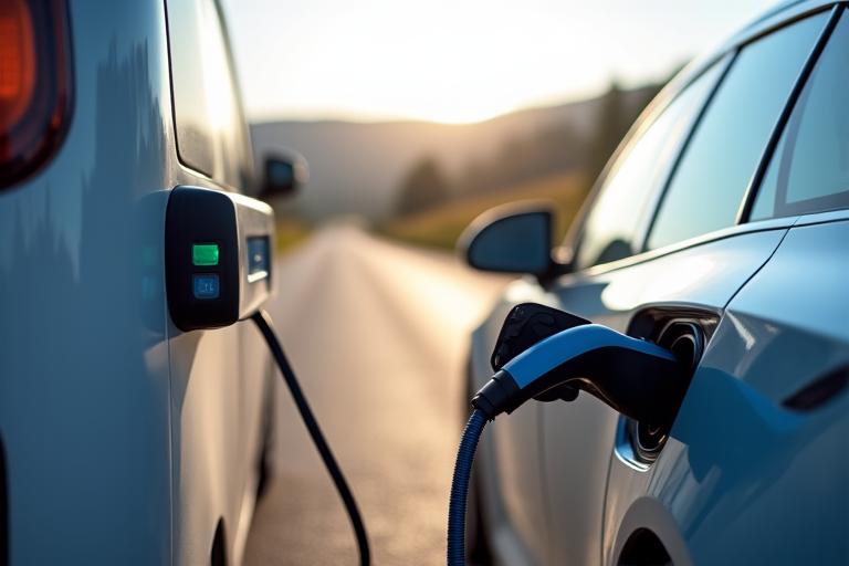 Ein Elektroauto wird im Pannenfall mobil geladen